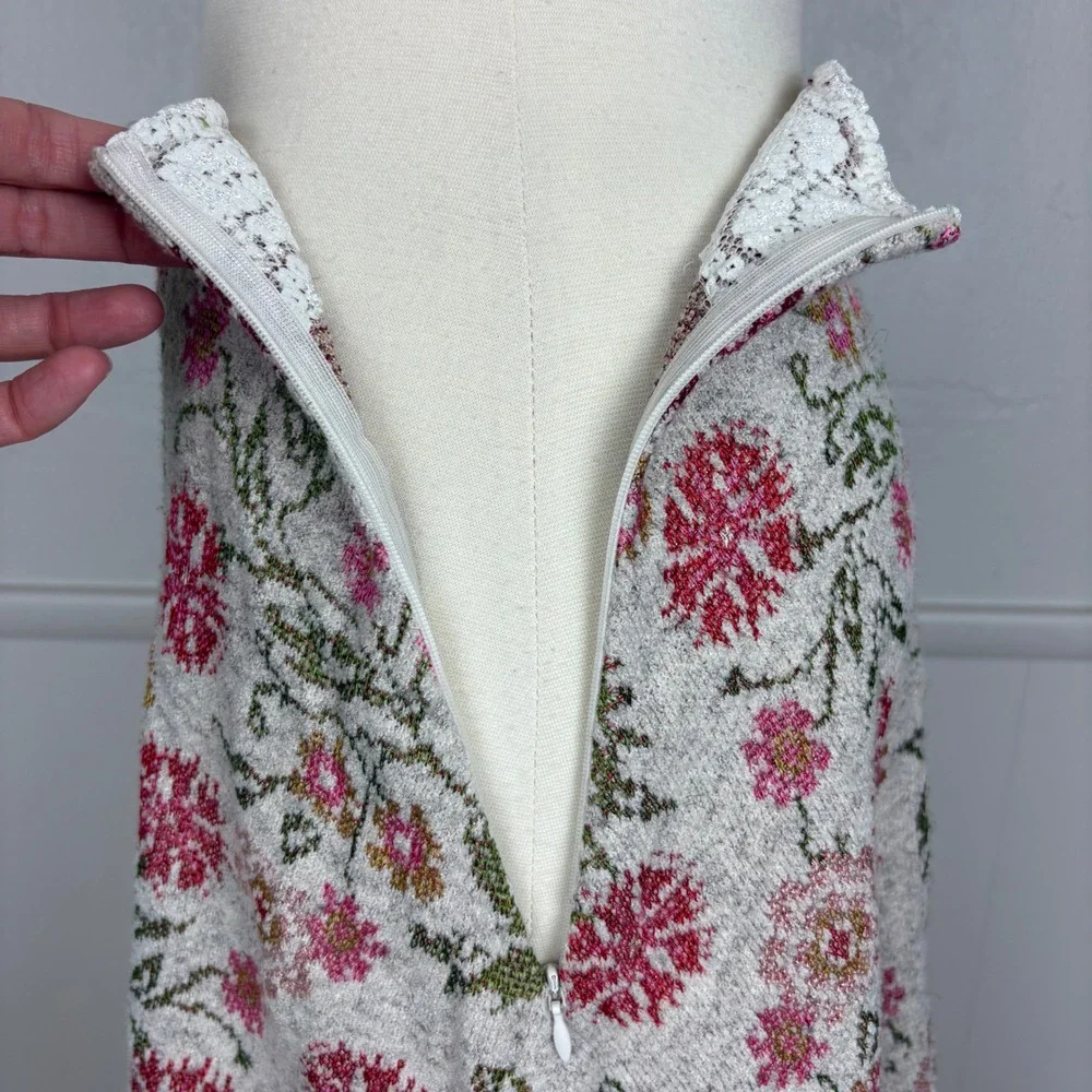 Anthropologie Cecilia Prado Meadowlark Sweater Skirt Size S Floral Texture Fairy